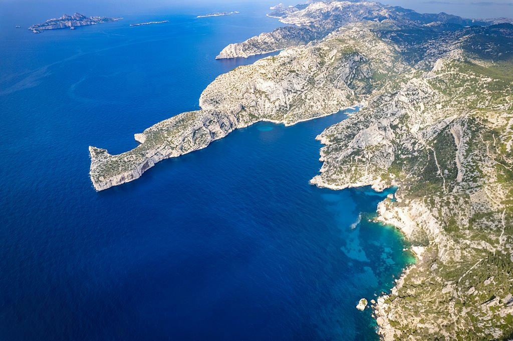 Calanque d'En-Vau vue du ciel